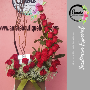 jardinera especial con rosas poza rica