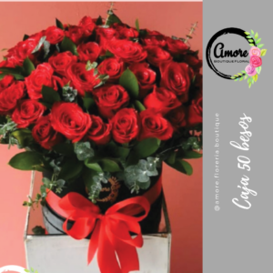 caja 50 rosas poza rica